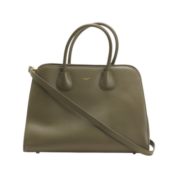 MONCRIEF LONDON Olive Leather Large Bowling Bag - Picture 5 of 5